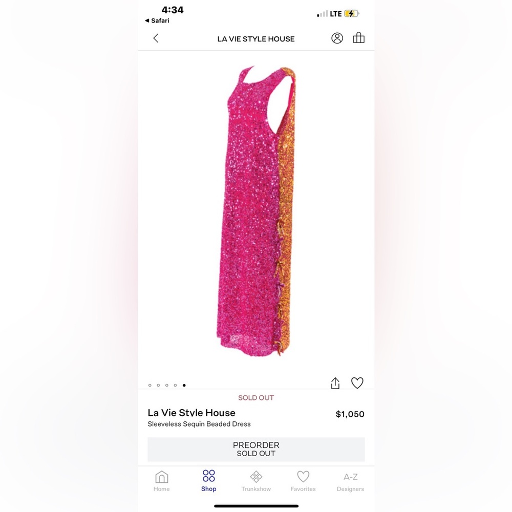 La Vie Style House sleeveless sequin beaded dress